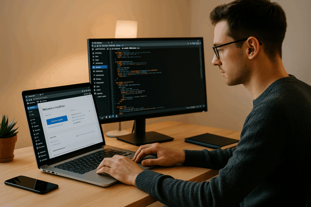 A developer for a Website developing a site